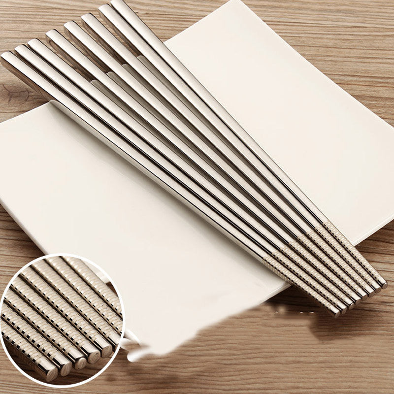 JumpChop™ Premium Stainless Steel chopsticks set Korean Household 10 Pieces (5 pairs)
