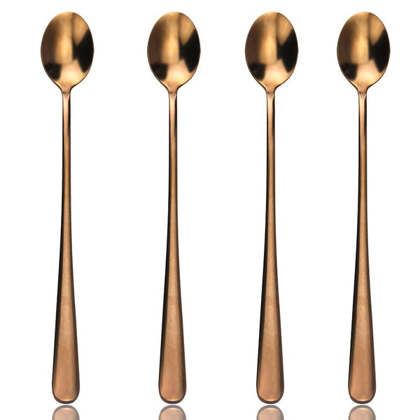 Seeshine Rose Gold Dinner Spoon Set, 6-Piece Stainless Steel