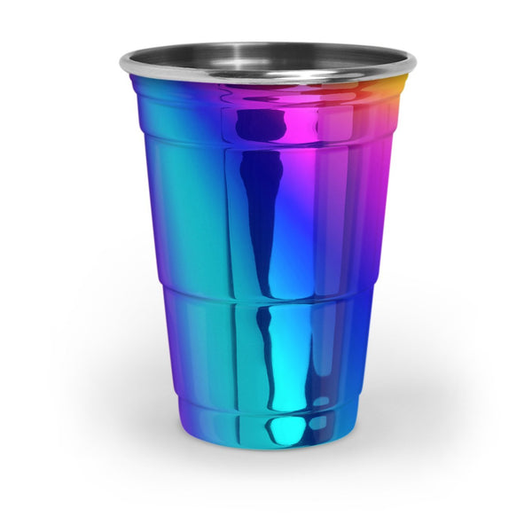 PartyRainbow - Premium Rainbow Iridescent Stainless Steel Party Cup   SucreEtCoton