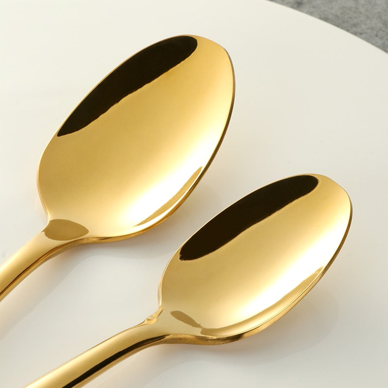 SideGold™ - Premium Stainless Steel Gold Flatware Set - Gold Cutlery Set