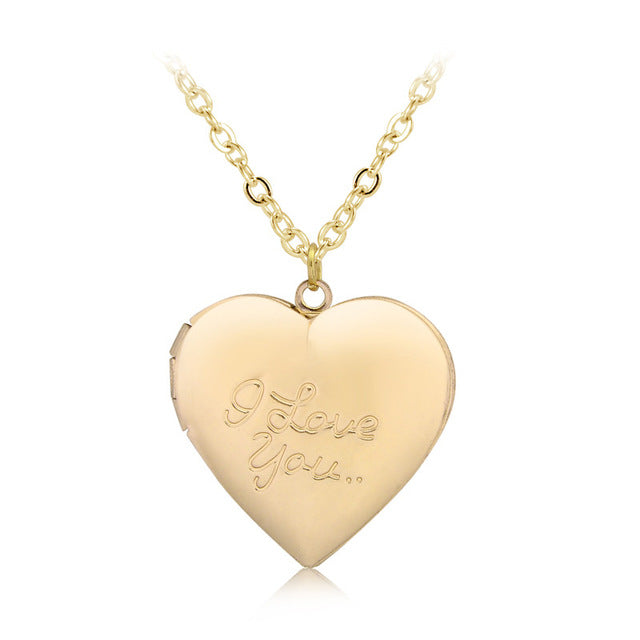 LoveLocket™ - Simple Small Necklace with Heart Locket, Wedding Long Heart Pendant, Short Necklace Delicate Locket Gold Chain