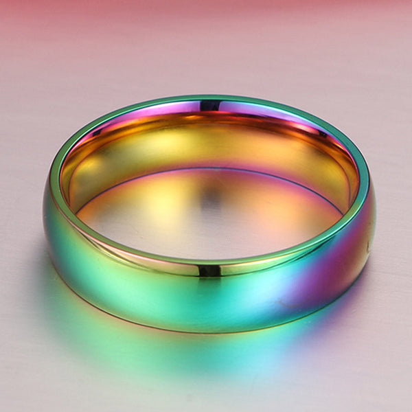 Stainless steel rainbow ring hotsell