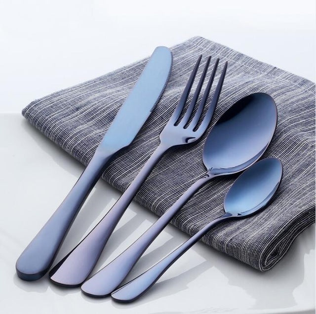 Ocean™ - Premium Stainless Steel Blue Silverware Set