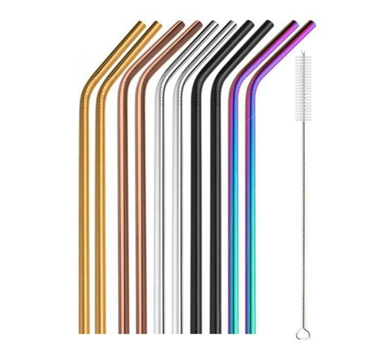 Stainless Steel Straws Set 10 Pieces