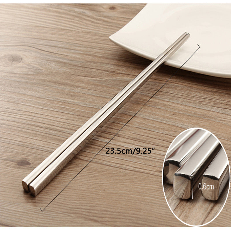 Luxury Stainless Steel Chopsticks Home Kitchen Dinning Tools Gold Plated  Sliver Chinese Korea Tableware Chopsticks 5 Pair 23cm
