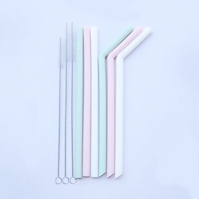 Silicone Straws Set 6 Pieces