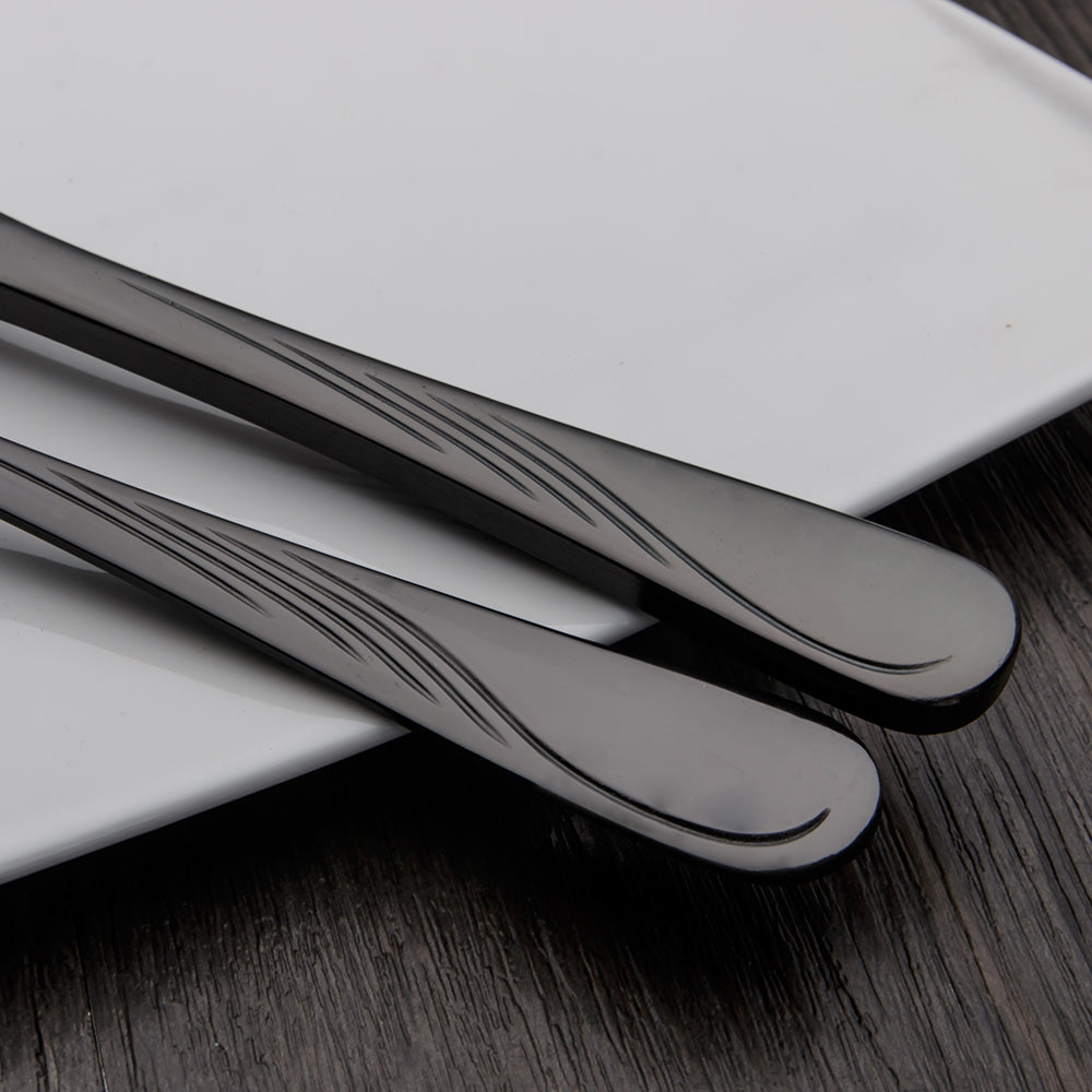 SpaceBlack™ - Premium Stainless Steel Matte Black 18/10 Silverware Set –  SucreEtCoton