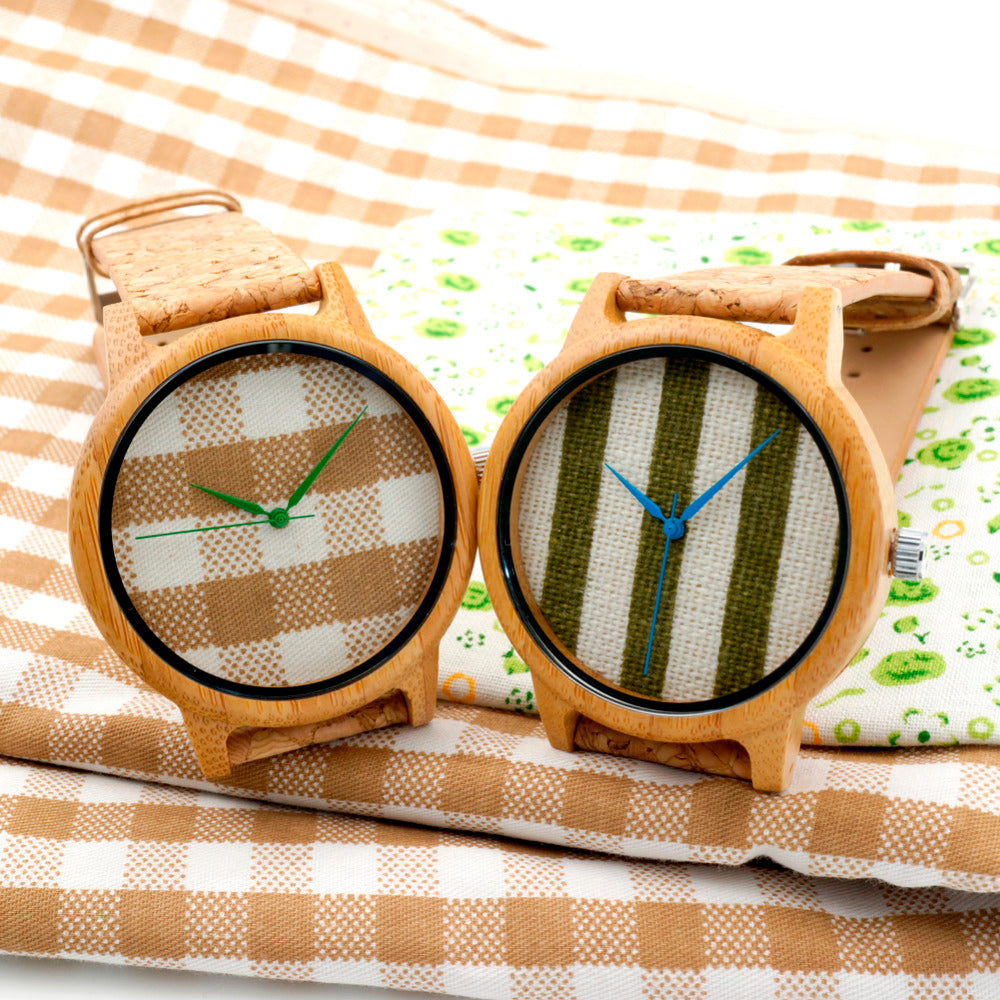 GoBamboo™ Quartz Bamboo Watch With Fabric Dial
