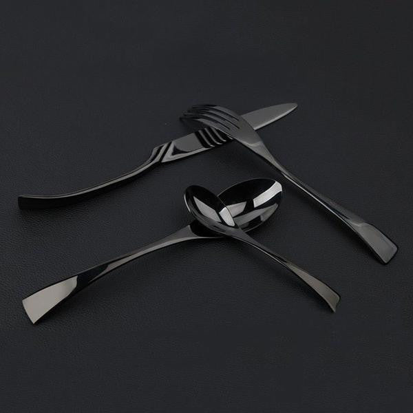 JetBlack/s™ - Premium Stainless Steel Black Silverware Set [Steak Knife](8 / 16 / 24 Pieces)