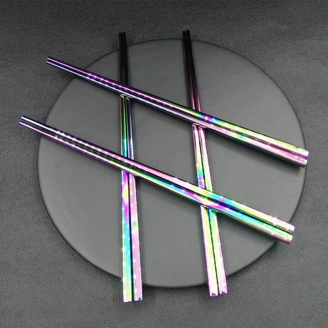 ChopRainbow™ - Premium Stainless Steel Rainbow 18/10 Chopstick Pair